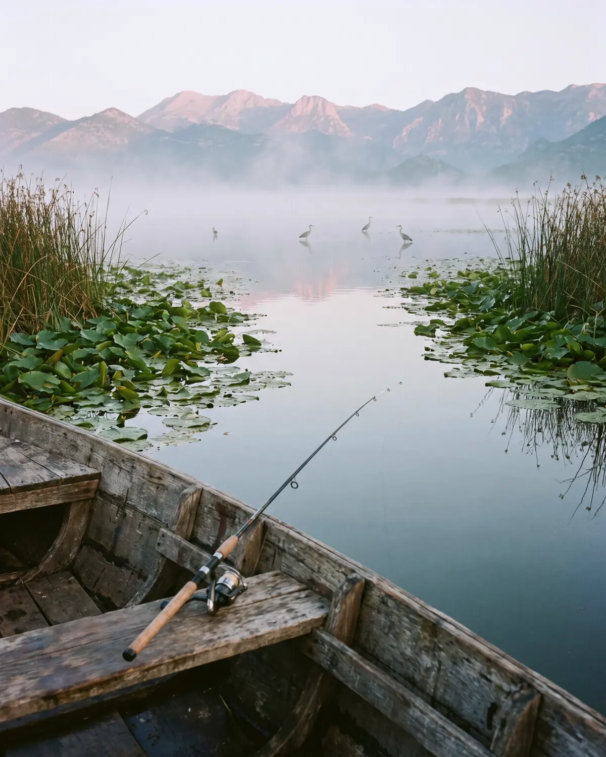 Angeln am Skadar-See: Morgengrauen zwischen Seerosen